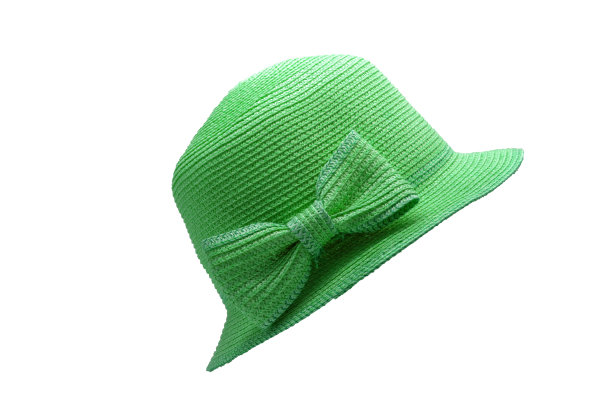 绿色草帽孤立在白色背景上。图片下载