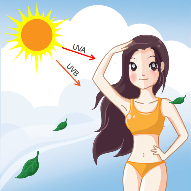 那个女孩在海滩上穿着比基尼。图片下载