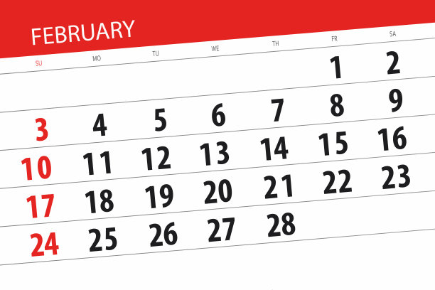 2019年2月的日历计划，截止日期图片下载