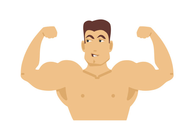 男性健美运动员的躯干。平面设计。图片下载