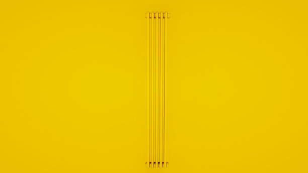 黄色钢管散热器。三维演示图片下载