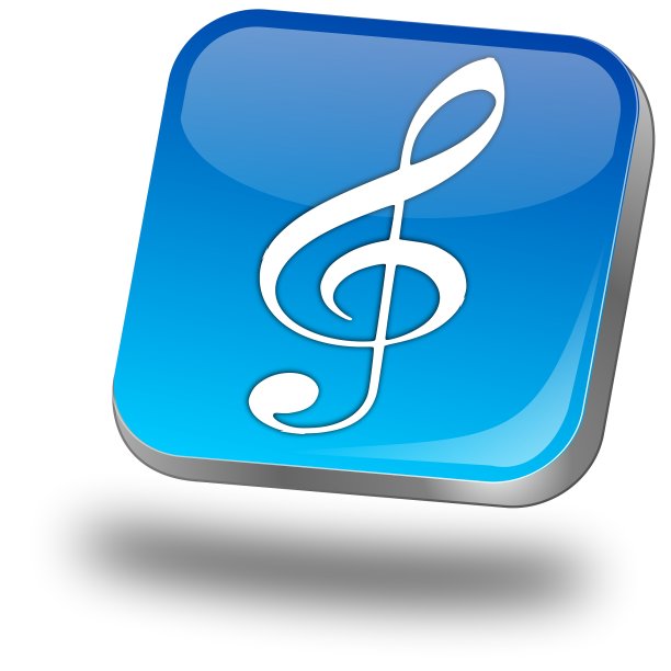 按钮与谱号- 3D插图图片下载