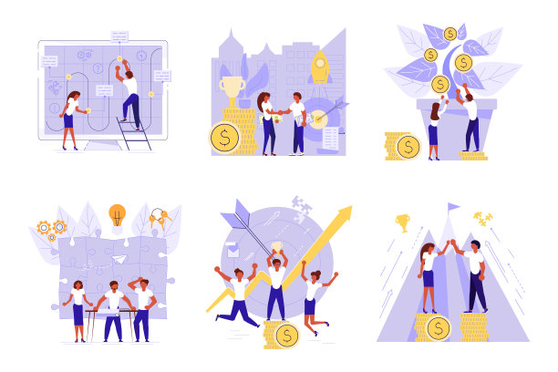 年轻的商人团队绘制商业战略图片下载