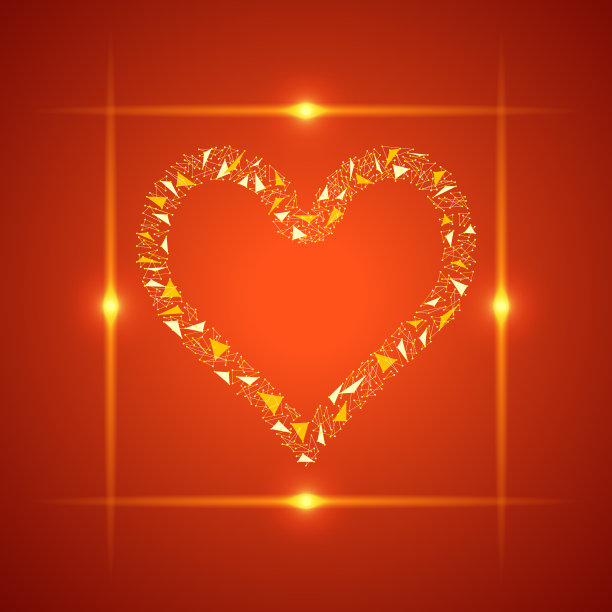 抽象的心形图标。抽象符号心脏与点和多边形。概念矢量插图。图片下载