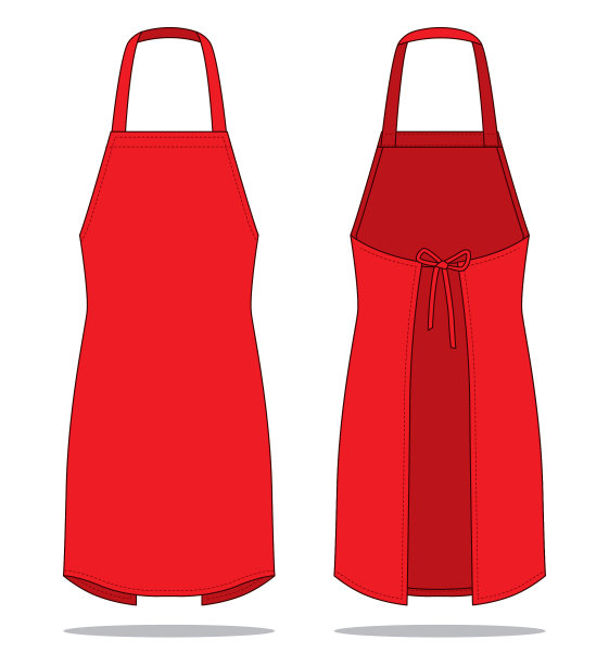 红色围裙矢量模板图片下载