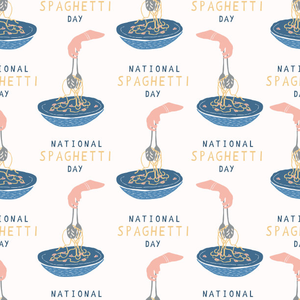 国家意大利面日无缝矢量图案插图图片下载