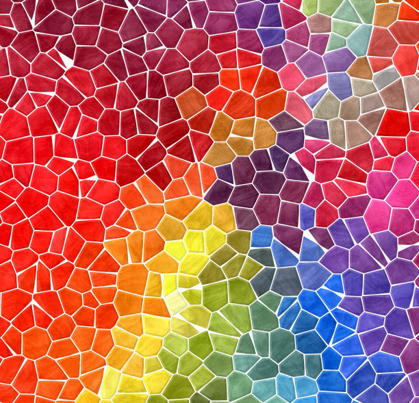 不规则马赛克背景彩虹色图片下载