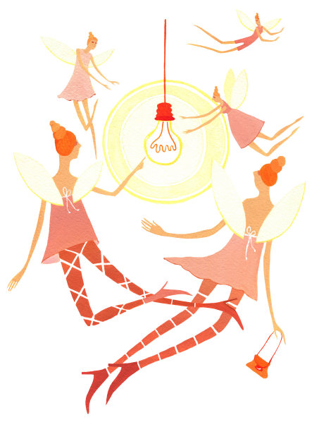 五个女孩围着灯飞图片下载