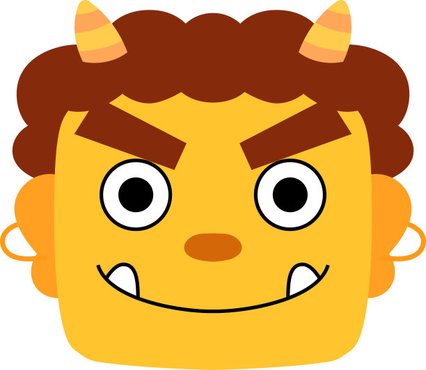 可爱的日本黄色恶魔面具图片下载