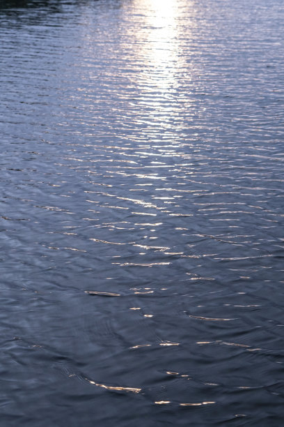 日落在河上，湖上。阳光在水中的反射就像在镜子里一样。景观背景。库存图片图片下载