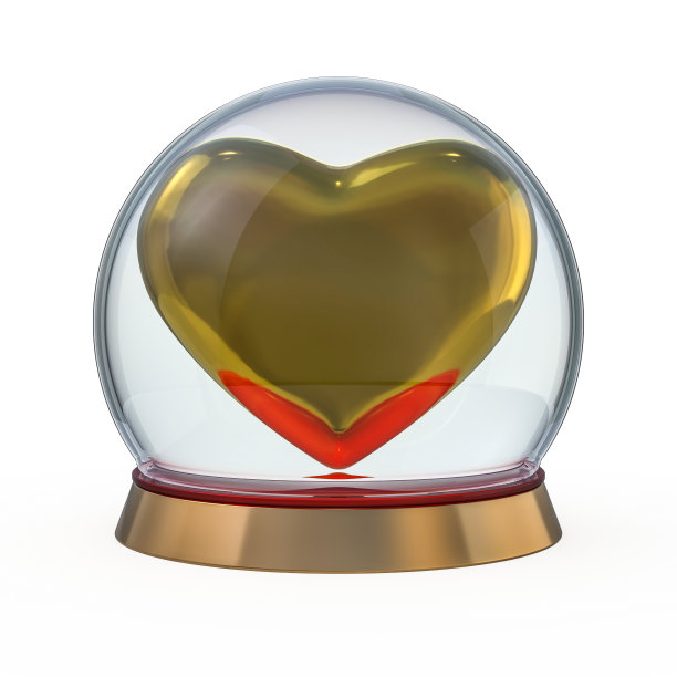 空雪圆顶心。3 d图片下载