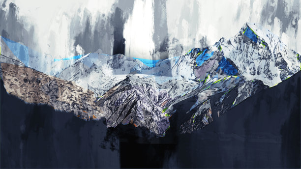 深调山的抽象绘画，数字绘画图片下载