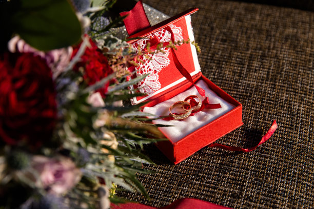 盒子里的结婚戒指图片下载