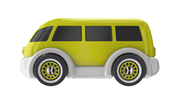 玩具车黄色。三维渲染图片下载
