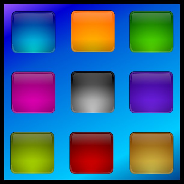 空白彩色应用程序集- 3D插图图片下载