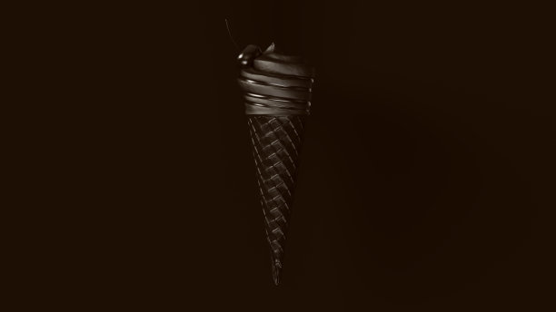 黑色冰淇淋，上面有黑覆盆子和樱桃图片下载