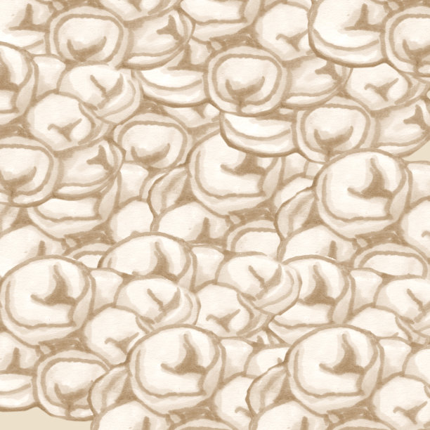 手绘饺子食品速写盘素材图片