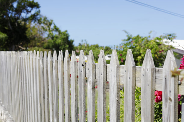 木桩栅栏的特写图片下载