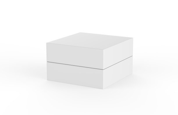 封闭的纸板箱上孤立的白色背景，包装盒模拟，3d插图图片下载
