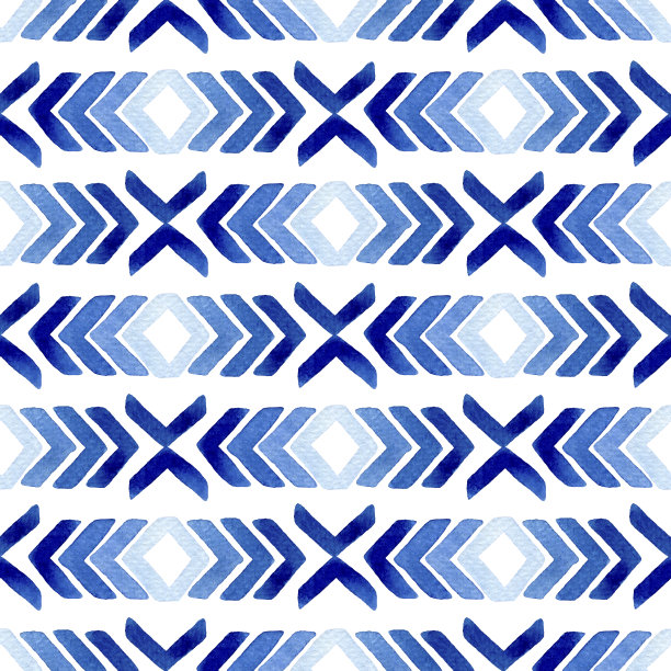 水彩无缝模式与菱形和箭头。图片下载