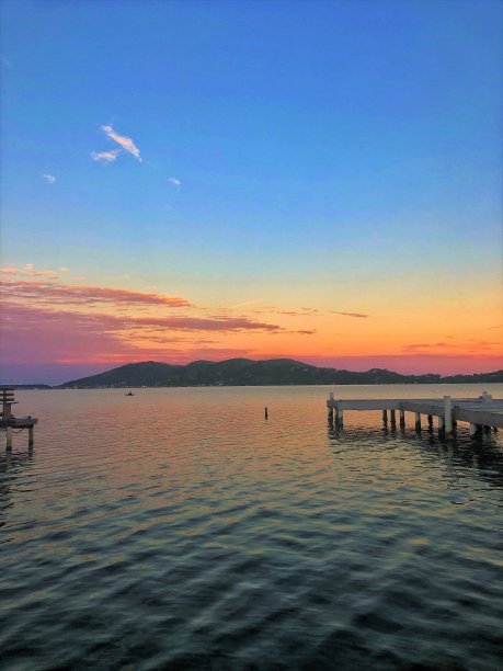 泻湖上的日落图片下载