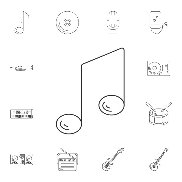 音符图标。简单的元素说明。音乐音符符号设计从音乐收集集。可以用于网页和移动图片下载