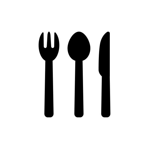 餐叉、刀和勺子隔离剪影矢量图标集图片下载