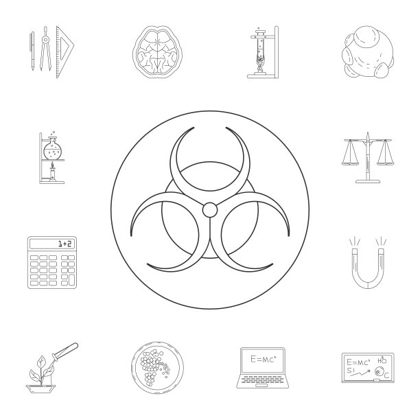 生物危害图标，科学实验室插画集，优质网页设计图标，网站、网页设计、移动应用图标系列图片下载