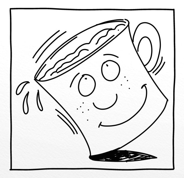 一杯牛奶。所有男孩、成人和儿童的幽默吉祥物。图片下载