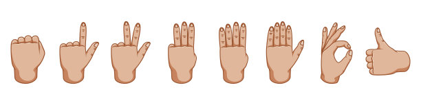 手势，适合任何用途的伟大设计。的迹象。手势线图标。向量的手势。白色背景。外的一面图片下载