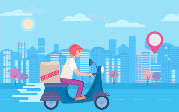 快速和免费的摩托车交付概念。图片下载