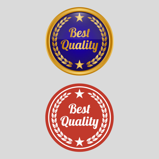 灰色背景上最好的质量标签。图片下载