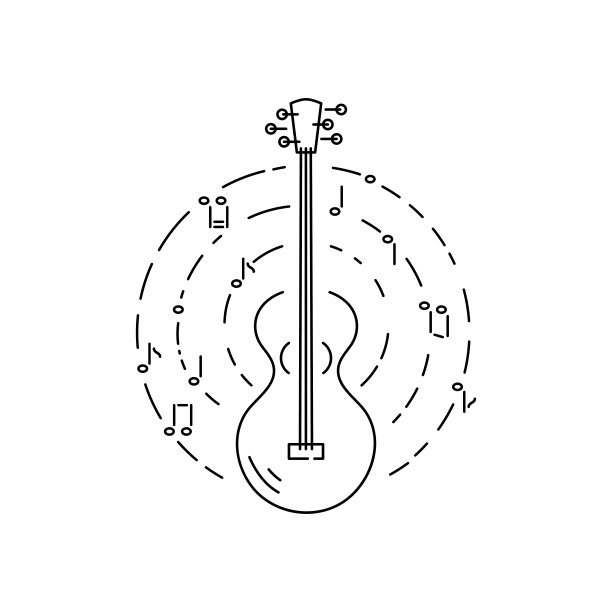 吉他图标孤立的白色背景。图片下载