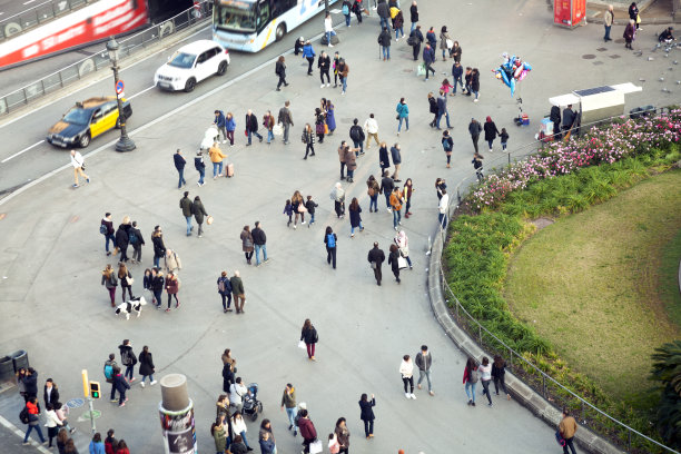 巴塞罗那人的鸟瞰图图片下载