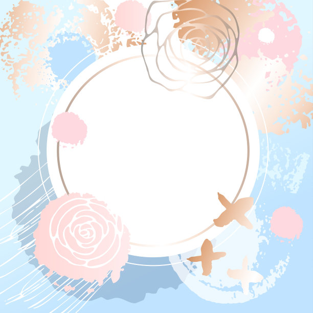 金粉色的艺术框架。现代名片设计，笔触，黄金，优质宣传册，传单，邀请模板。图片下载