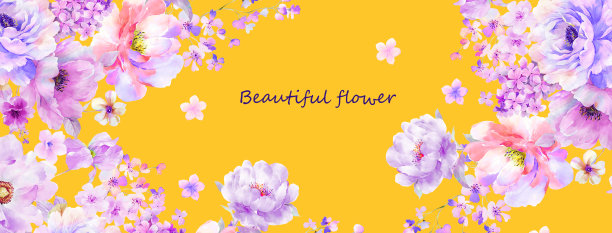 美丽的水彩玫瑰和牡丹花图片下载