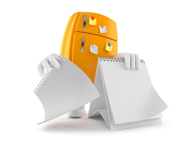 冰箱字符与空白日历图片下载