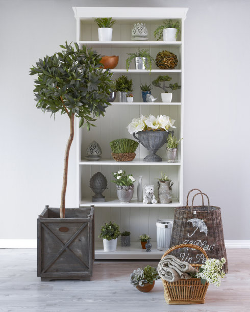 白色的架子在房间的概念。图片下载