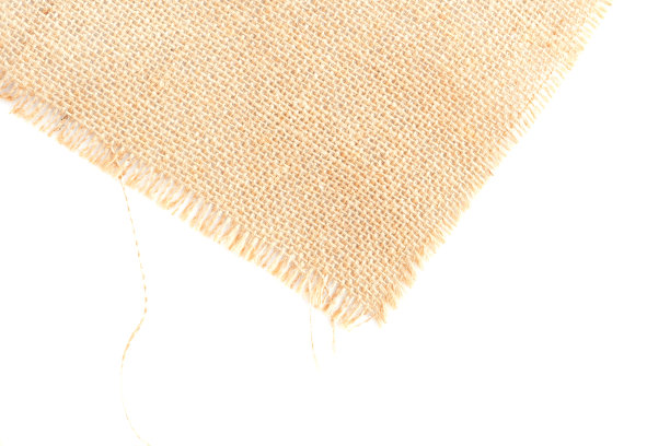 背面棕色织物帆布纹理隔离背景与剪切路径空白空间的文本设计。干净的黄色米色粗麻布羊毛褶皱编织概念奶油色麻袋图案颜色。图片下载