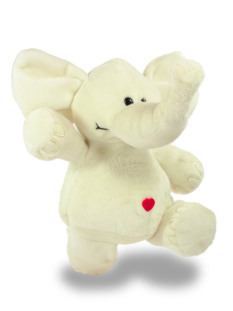 情人节，红红的心，白毛绒的象，走了图片下载