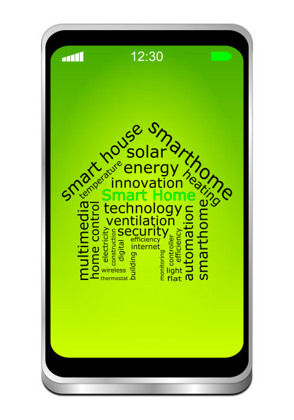 智能手机与智能家居Wordcloud - 3D插图图片下载