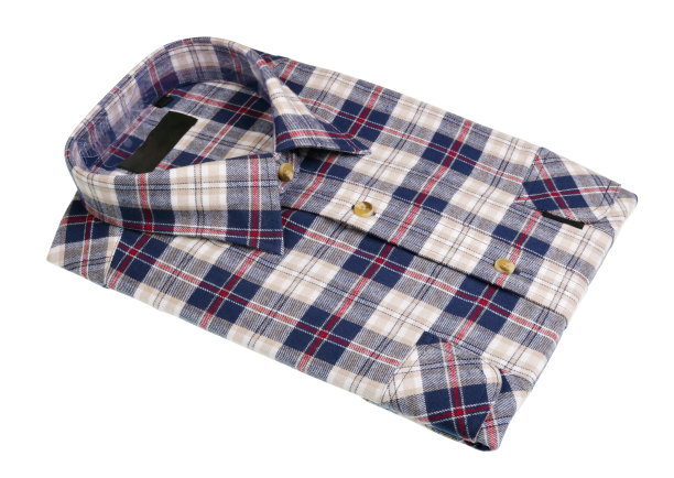 新款男士格子衬衫。大规模生产。孤立的图片下载