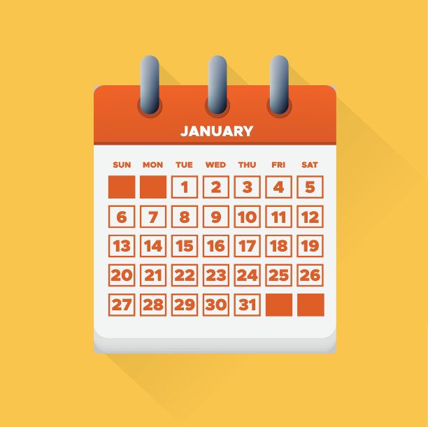 2019年1月日历图片下载