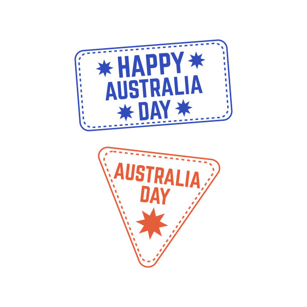 旅游签证邮票。祝澳大利亚国庆日快乐图片下载