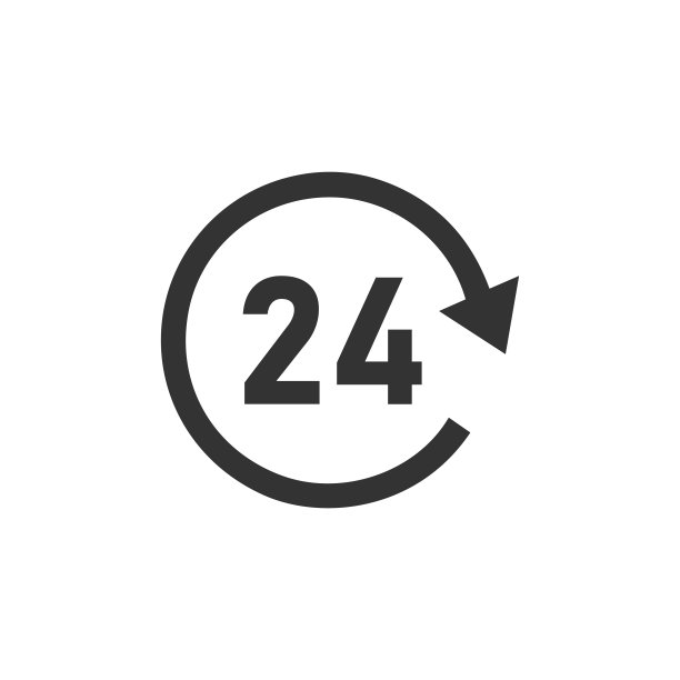 24小时服务图标（扁平风格）图片下载