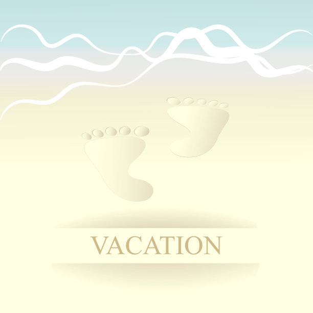 沙滩上的脚印图片下载