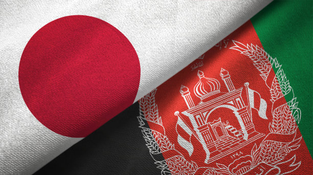 阿富汗和日本两旗纺织品布织物质地图片下载