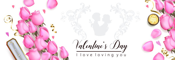 美丽浪漫的背景与粉红玫瑰图片下载