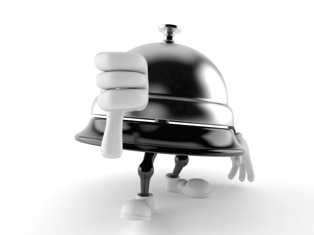 酒店的铃铛人物用拇指向下的手势用拇指向上图片下载