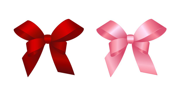 收集织带的蝴蝶结，孤立在白色。图片下载